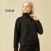 秋冬短袖半拉链卫衣女装 防风高领超厚保暖休闲外套