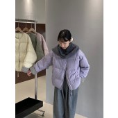 韩系格子羽绒服女装 撞色80白鸭绒短款外套
