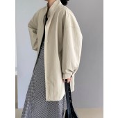 秋冬时尚简约立领女装风衣外套 中长款工装风女装上衣