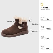 新款冬季真皮雪地靴 皮毛一体加厚保暖短款女靴
