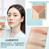 立体三色腮红高光修容盘闪粉哑光自然妆感