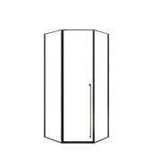 下沉式钻石型淋浴房 干湿分离浴室平开玻璃门洗澡隔断