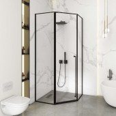 下沉式钻石型淋浴房 干湿分离浴室平开玻璃门洗澡隔断