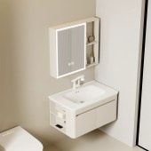 现代简约浴室镜柜 铝合金柜洗脸盆陶瓷盆一体卫浴套件