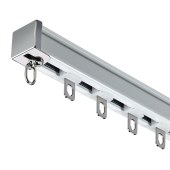 加厚2.6mm铝合金窗帘轨道 双轨直轨合金轮滑道静音窗帘轨道