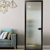 极窄平开玻璃门 卫生间厨房铝合金超白长虹玻璃室内门