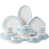 简约渐变釉下彩陶瓷餐具 家用高颜值筷子碗盘碟餐具套装