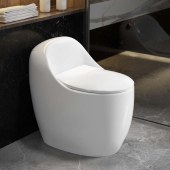 蛋形虹吸式抽水马桶 家用节水防溅大冲力座便器