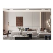 现代装饰背景墙定制 E1级环保实木肤感木饰面墙板家装全屋定制