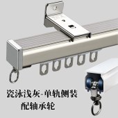 加厚2.6mm铝合金窗帘轨道 双轨直轨合金轮滑道静音窗帘轨道