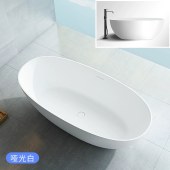 独立式人造石浴缸 家用轻奢酒店民宿椭圆形浴缸