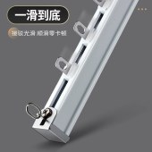 加厚2.6mm铝合金窗帘轨道 双轨直轨合金轮滑道静音窗帘轨道