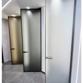 极窄平开玻璃门 卫生间厨房铝合金超白长虹玻璃室内门