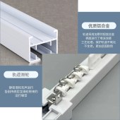 电动轨智能开合帘窗帘轨道 1.5厚方轨导轨窗帘轨道窗帘配件