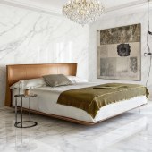 意式简约悬浮床马鞍皮床奢华双人真皮床