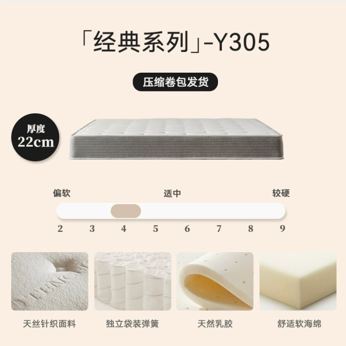 【偏软独立袋乳胶款】Y305：22cm