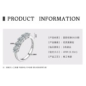 高级感925纯银七星排戒首饰 ins风莫桑石戒指
