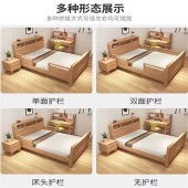 带护栏儿童实木床中式学生床卧室单人拼接床1.2米1.5米男孩床女孩床