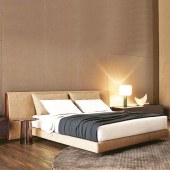 意式布艺双人床 高级感轻奢主卧宽屏床设计师家具