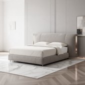 意式轻奢磨砂布软床 主卧双人床金属饰边设计师床宽屏床