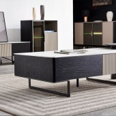 意式简约电视柜茶几组合 现代客厅岩板地柜边几