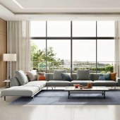 意式极简真皮沙发 高级感现代客厅组合沙发设计师真皮沙发