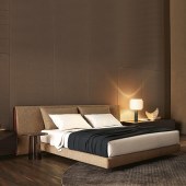 意式布艺双人床 高级感轻奢主卧宽屏床设计师家具