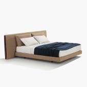 意式布艺双人床 高级感轻奢主卧宽屏床设计师家具