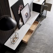 意式简约电视柜茶几组合 现代客厅岩板地柜边几