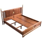 北美黑胡桃木床 新中式全实木主卧双人床 卧室榫卯简约原木床