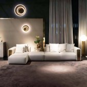 意式后现代轻奢沙发大户型高端轻奢三人位沙发现代别墅客厅真皮沙发