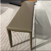 意式极简床尾凳皮凳 马鞍皮长方形条凳简约家用餐椅凳子