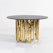 高端轻奢玻璃圆餐桌150cm现代高级圆桌餐厅餐桌椅