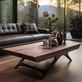 新中式黑胡桃木沙发 轻奢实木直排高档客厅别墅