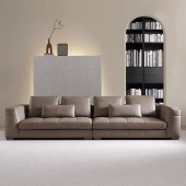 现代真皮沙发 客厅简约直排头层牛皮设计师沙发