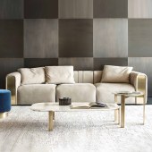 意式后现代轻奢沙发大户型高端轻奢三人位沙发现代别墅客厅真皮沙发