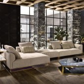 意式轻奢真皮沙发 高档装饰新古典简约直排转角沙发