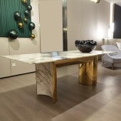 意式轻奢大理石餐桌 长方形现代餐桌椅组合大户型别墅家具定制