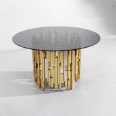 高端轻奢玻璃圆餐桌150cm现代高级圆桌餐厅餐桌椅