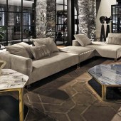 意式轻奢真皮沙发 高档装饰新古典简约直排转角沙发