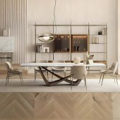 高端意式可伸缩岩板餐桌 家用高级感轻奢折叠餐桌