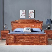 中式红木双人床 1.8米 刺猬紫檀花梨木床实木床卧室卯榫红木家具定制