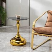 意式大理石小蛮腰边几 客厅高级感现代轻奢小茶几置物架移动小圆桌