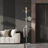 意式简约落地衣架 卧室轻奢不锈钢落地挂衣挂包挂衣架