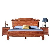 中式红木双人床 1.8米 刺猬紫檀花梨木床实木床卧室卯榫红木家具定制