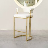 意式轻奢高脚吧台椅 现代婚豪华金色不锈钢吧椅子