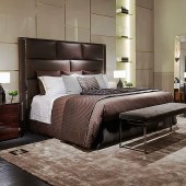 意式轻奢皮床 后现代轻奢高档真皮床卧室家具