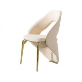 意式轻奢餐椅 家用高级感高端餐厅餐桌椅设计师不锈钢靠背椅子