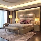 意式轻奢皮床 后现代轻奢高档真皮床卧室家具