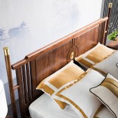 北美黑胡桃木床 新中式全实木主卧双人床 卧室榫卯简约原木床